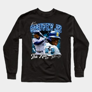 Ken Griffey Jr The Kid Basketball Legend Signature Vintage Retro 80s 90s Bootleg Rap Style Long Sleeve T-Shirt